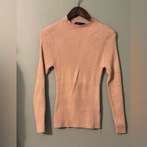 Ribbed Knit Sweater in Tan